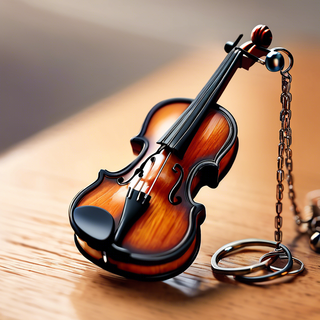 Chaveiro Violino de Madeira